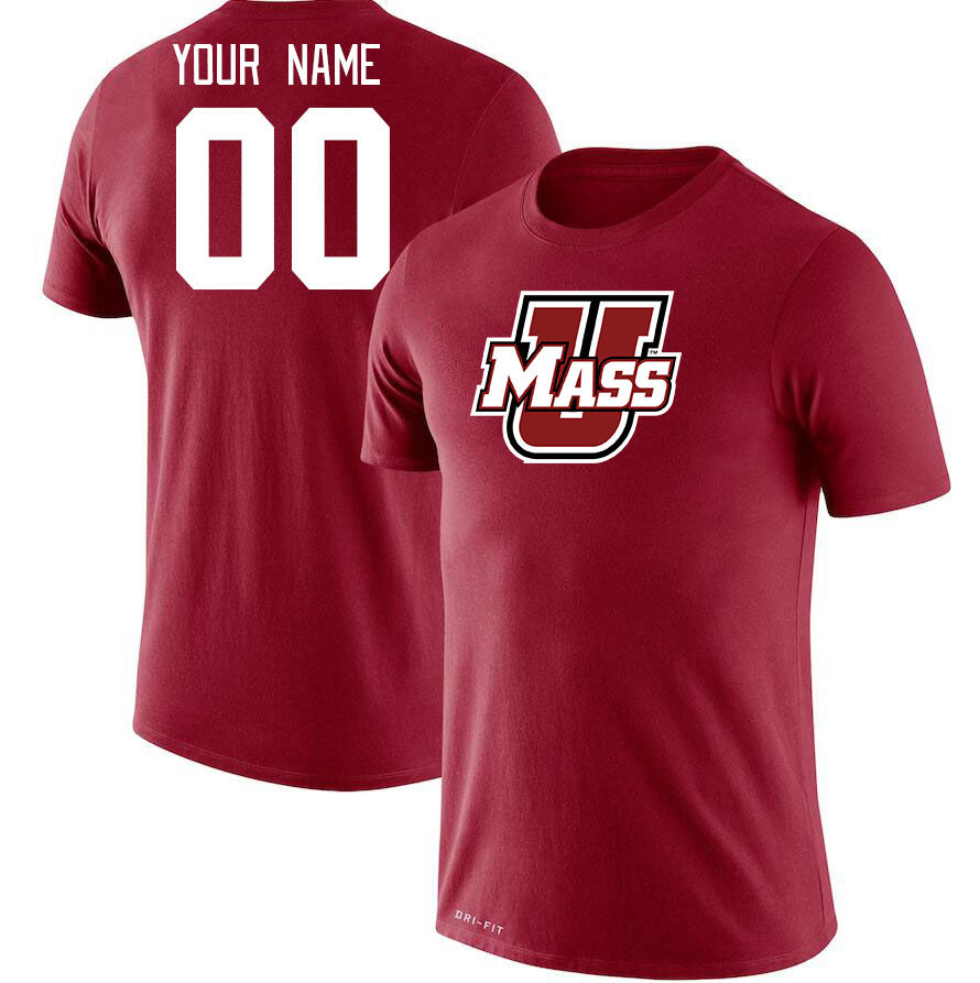 Custom Massachusetts Minutemen Name And Number Tshirts-Maroon